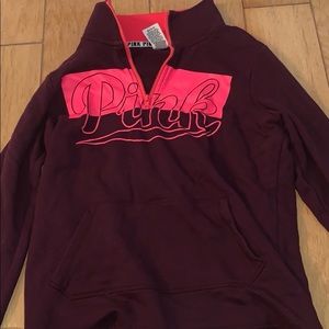 PINK long sleeve half zip